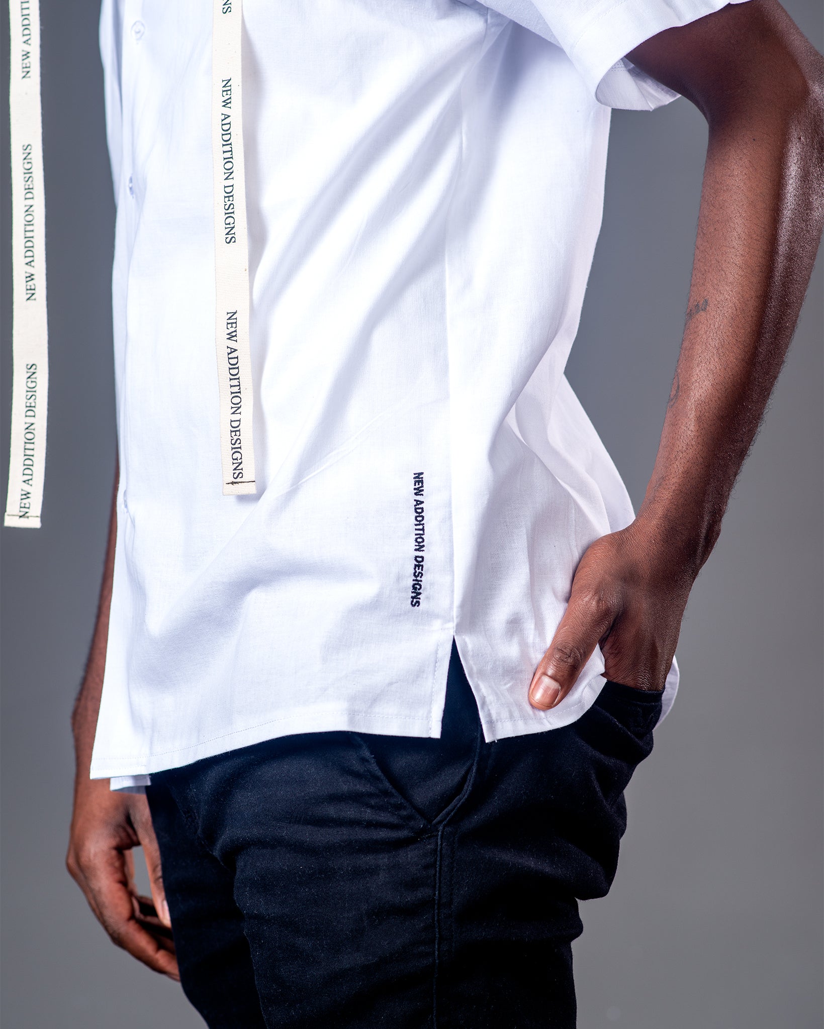 Men’s White Camp Collar Shirt