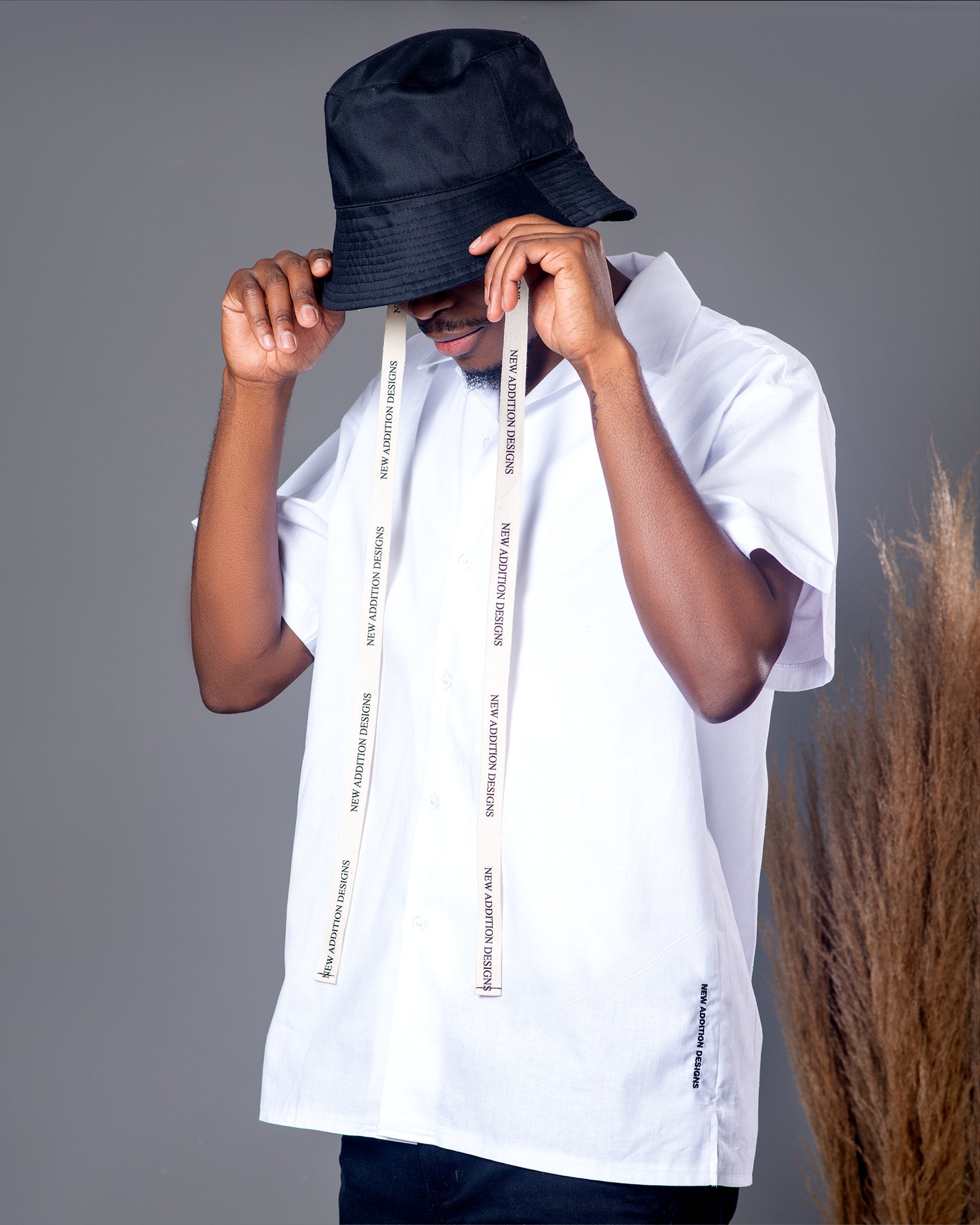 Men’s White Camp Collar Shirt